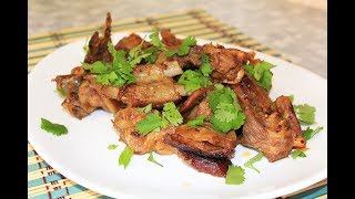 Бараньи ребрышки тушеные с луком