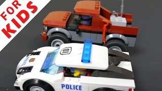 LEGO Police and excavator Compilation . Police chase and lego prison break