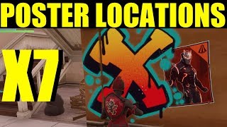 FIND ALL 7 CARBIDE/OMEGA Posters To Spray Over In Fortnite  (week 6 Challenge Guide)