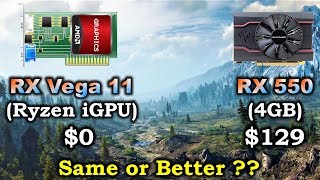 RX Vega 11 (Ryzen iGPU) vs RX 550 | Ryzen 5 2400G | 1080p 1440p Gameplay Benchmark