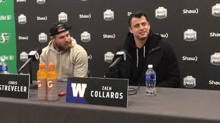 Blue Bombers QBs Streveler and Collaros Nov. 16, 2019