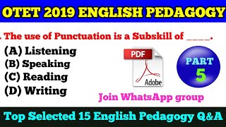 OTET ,2019 English Pedagogy Question with answers !! Top Selected English Pedagogy !!
