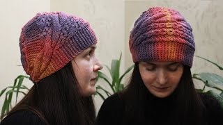 Шапка спицами от ободка (Китайская шапочка)