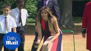 Melania Trump beats Theresa May's husband Philip at bowls