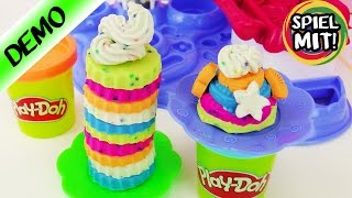 RIESEN REGENBOGEN Kuchen Turm aus Play Doh Knete mit Cake Party Set selber machen | Demo