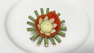 Cucumber | Vegetable Carving Flower Garnish | Int Lesson 41 | Mutita Edible Art Of Fruit Carving