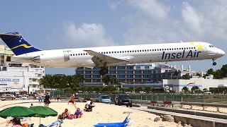 "Mad Dog" Insel Air MD-80 action @ St Maarten Princess Juliana Airport