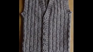 Мужской жилет спицами - Часть 1. Vest knitting for men