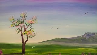 Как нарисовать дерево гуашью [Картина за 3 минуты!]