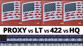 All combinations Prores PROXY LT 422 HQ BMPCC 6K Comparison