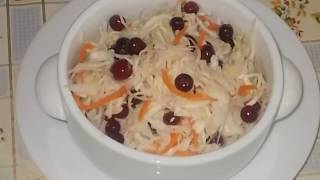 как вкусно посолить белокочанную капусту с клюквой