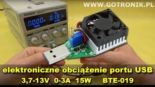 Elektroniczne obciążenie portu USB