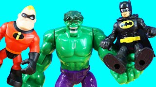 Imaginext Joker Mind Controls Hulk | Batman & Incredibles 2 Superhero Toy Fun | Gotham City Jail