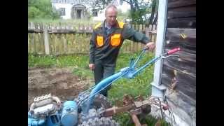 Вторая обработка картофеля мотоблоком .