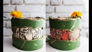 Мой неудавшийся эксперимент.  Трафарет для торта. Fault Line Cake