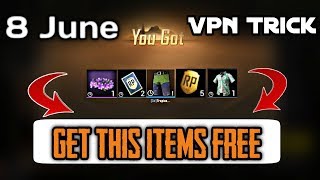 8 JUNE | New Vpn trick to Get free Items in Pubg Mobile