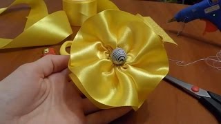 Бант на резинке из ленты 5 см. Канзаши. Мастер класс