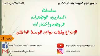 مجموعة تمارين بسيطة لتقويم المكتسبات خاص بمقطع الإطراح وثبات توازن الوسط الداخلي الجزء الأول