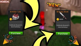 HAPPY BIRTHDAY ROBLOX ASSASSIN! *NEW BIRTHDAY BLADE AND BIRTHDAY CAKE!* (ROBLOX ASSASSIN NEW UPDATE)