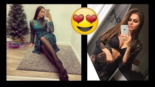 Beautiful Women with Sexy Legs & Cleavage making Hot Selfie
