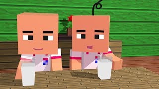 Upin Ipin Minum Susu Sebelum Sekolah - Minecraft Animation