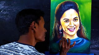 Deepika Padukone Realistic Painting || Timelapse Portrait drawing and painting