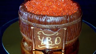 Торт бочонок с икрой - Торт с мастикой - Barrel cake