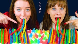 ASMR RAINBOW TWIZZLERS CANDY RACE with NIK L NIP WAX BOTTLE | Eating Sound Lilibu
