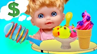 Куклы Пупсики Кушают, Лепят Плей До. Магазин мороженного из пластилина. Игры для девочек. Зырики ТВ