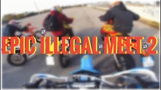 EPIC ILLEGAL MEET 2 | KTM vs TM | 125cc wheelie & crash