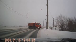Sliding Truck Nearly Hits Car || ViralHog