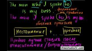 Предлоги и относительные местоимения в Relative Clauses