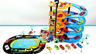 Carros de Carrera para Niños - Pista de 5 Niveles con Car Wash para Coches