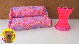 Ako vyrobiť nábytok pre bábiky | Nábytok pre Barbie | Pohovka pre bábiky | DIY nápady | DIY pre deti