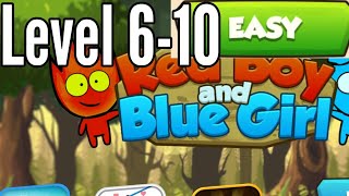 Red Boy And Blue Girl Level 6 7 8 9 10 Easy Mode In Forest Temple Maze Android Walkthrough