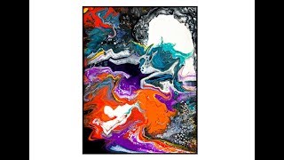 Fluid Acrylic Pouring A Playful Fast Dirty Very Abstract Expressionist Composition # 5569B 8.11.19