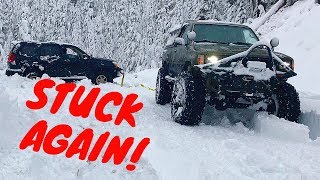 Snow Wheeling Stuck Fest ! Toyota and GX470 Lexus  Oregon Cascades snow wheeling season 2018/2019
