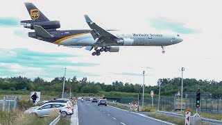 7 BIG PLANE LANDINGS - BOEING 747 LOW landing above the street - MD11, Airbus A300 (4K)