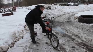 Велосипед с двигателем от бензопилы