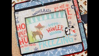 Pop up album "Celebrate Winter"/Страница №6/DIY pop up page/tutorial pop up frame/bts diy scrapbook