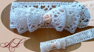 Двойной Бантик из одного отрезка Ленты ღღღ Повязка на голову
