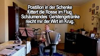 HOCH AUF DEM GELBEN WAGEN volkslieder ohne Vokal mit Text zum Mitsingen