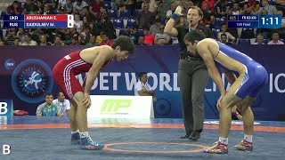 1/8 FS - 63 kg: M. SAIDULAEV (RUS) df. E. ARUSHANIAN (UKR), 6-2