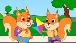 Famille d'Écureuil - Cerf-Volant Arc-en-ciel Animé 2022 en Français