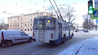 Какой раритет! Троллейбус Санкт-Петербурга 9-51: ЗиУ-682В б.5411 по №38 (21.01.19)