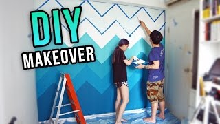 DIY ROOM MAKEOVER - Mint Green Chevron Ombre Wall Painting | Joseph Germani