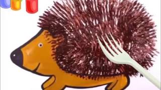 Рисование вилкой Ежик