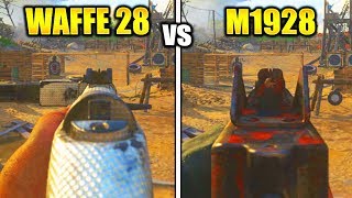 WAFFE 28 vs M1928! WHICH GUN KILLS FASTER!? CALL OF DUTY WW2 GUN STATS "M1928 vs WAFFE 28" COD WW2!
