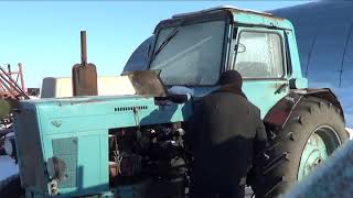 Долгий пуск трактора МТЗ-80 зимой!