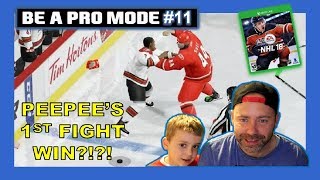 PEEPEE SHOT FIRST FIGHT WIN???? - EPISODE # 11 - BE A PRO NHL18 - QUINNBOYSTV